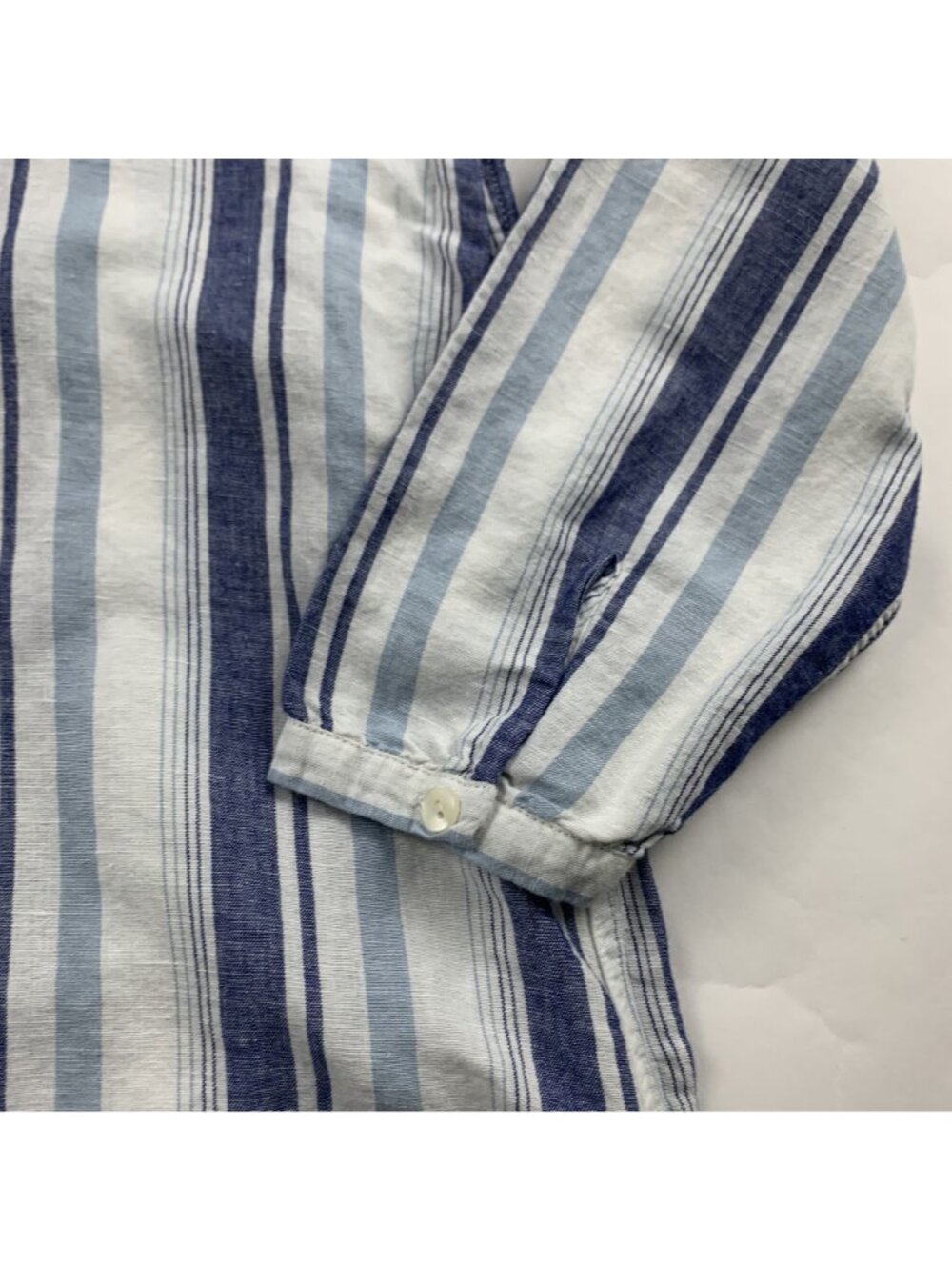 J.Crew Blue Striped Linen Blend Split Neck Tunic Shirt Dress S - Picture 3 of 8